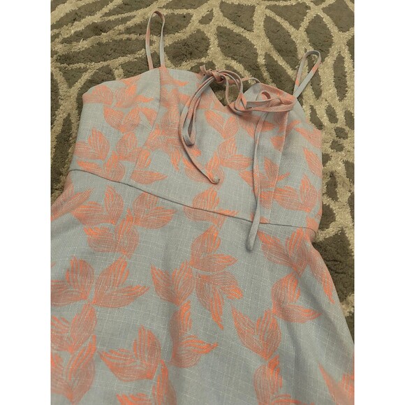 JOA Blue and Coral Butterfly Print Dress - Picture 2 of 4